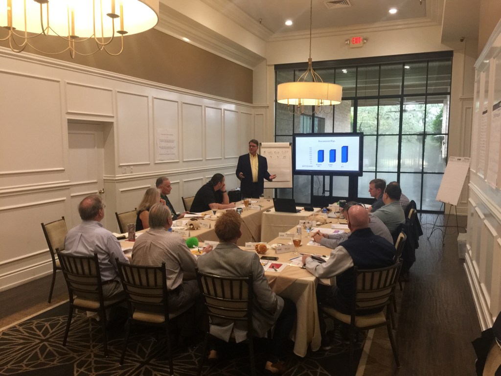 Advisory group meeting at Austin Country Club, Speaker Scot Hunsaker